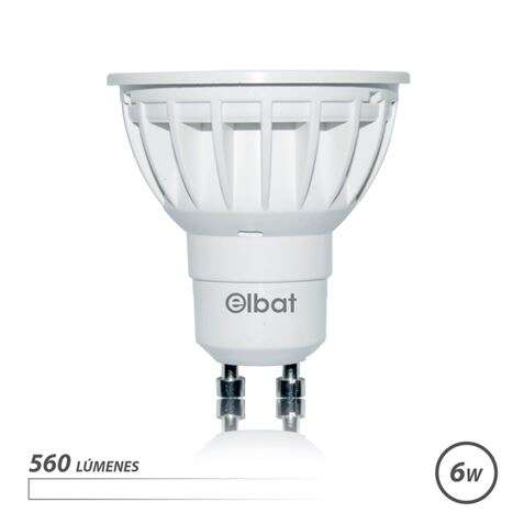 Elbat Bombilla Led Gu10 6W 560Lm Luz Blanca - Ahorro Energetico - Larga Duracion - Facil Instalacion - Color Blanco