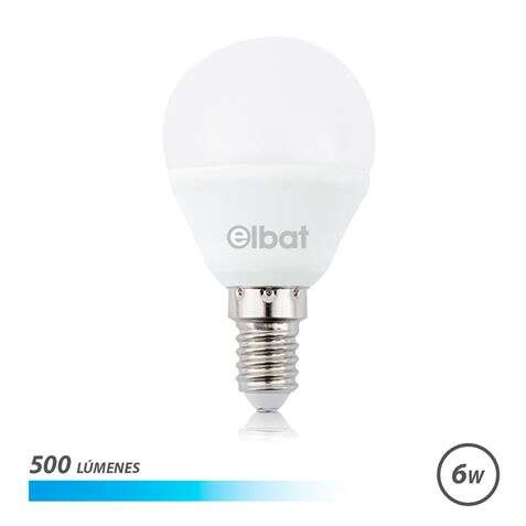 Elbat Bombilla Led G45 6W 500Lm E14 Luz Fria - Ahorro De Energia - Larga Vida Util - Bajo Consumo - Color Blanco