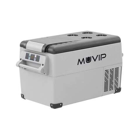 Muvip Nevera Portatil De Compresor 35L - Proteccion Bateria Vehiculo - Luz Led - Temperatura -20º/+20º - Conexion 12/24/220V - Consumo 50W - Compresor Silencioso - Asas Desmontables - Control Bluetooth - Medidas 693X345X381Cm - Color Gris