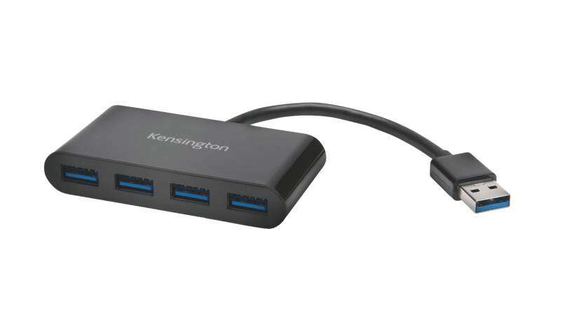 Kensington Hub 4 Puertos Usb 3.0 - Amplia Productividad - Negro