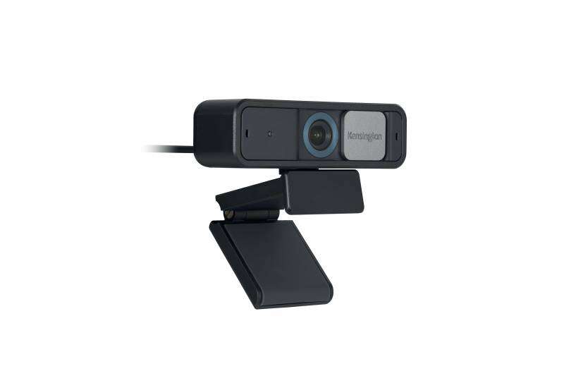 Kensington Pro 1080P Webcam Con Enfoque Automatico W2050 - Campo De Vision Diagonal De 93° - Lentes De Cristal De Alta Calidad - Ajuste Manual De Angulos De Camara - Microfonos Estereo Omnidireccionales - Negro