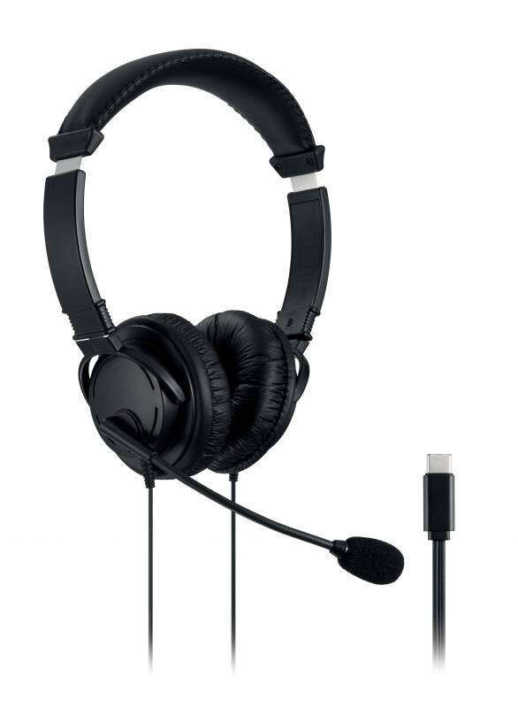 Kensington Hi-Fi Usb-C Auriculares Con Microfono - Controladores De 40Mm - Compatibles Con Todos Los Dispositivos Usb-C - Diadema Ajustable Acolchada - Microfono Flexible Tipo Boom - Almohadillas De Espuma Envueltas En Funda De Polipiel - Color Negro
