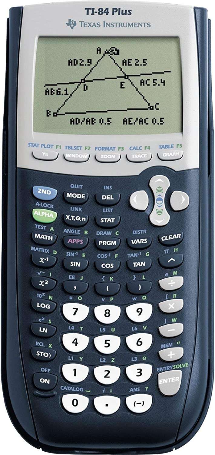 Texas-Instruments Ti-84 Plus Calculadora Grafica - Pantalla 8 Lineas Por 16 Caracteres - Soporta Programacion - 12 Aplicaciones Incluidas - Color Negro