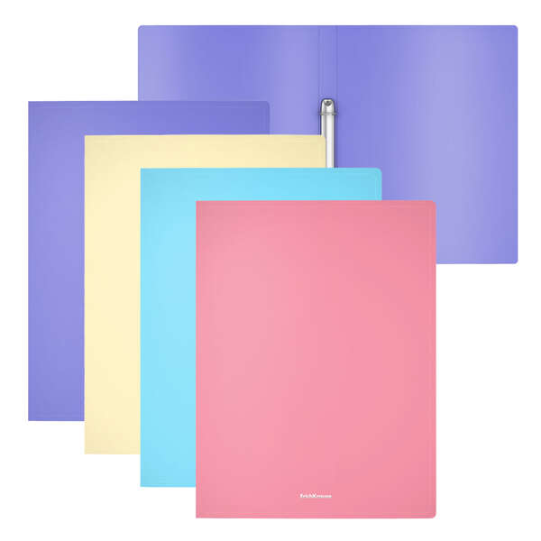 Erichkrause Matt Pastel Pack De 4 Carpetas Anillas A4 - 2 Anillas De 24Mm - Colores Surtidos