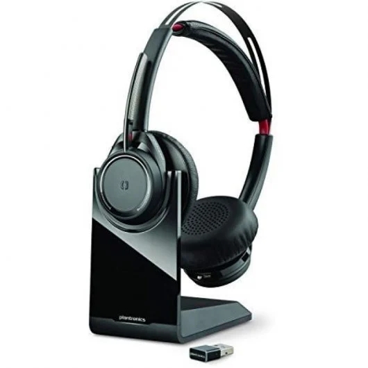 Plantronics/Poly Voyager Focus Uc B825 Auriculares Con Microfono Bluetooth 4.0 - Alcance Hasta 30M - Autonomia Hasta 12H - Base De Carga - Color Negro