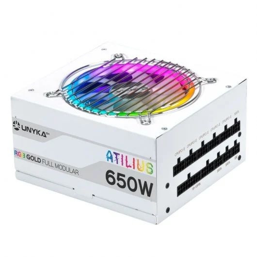 Unykach Atilius Rgb White 650W Fuente De Alimentacion 650W Atx 2.31 - Iluminacion Rgb - Full Modular - Pfc Activo - Ventilador 120Mm