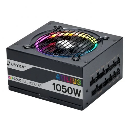 Unykach Atilius Rgb Black 1050W Fuente De Alimentacion 1050W Atx 2.31 - Iluminacion Rgb - Full Modular - Pfc Activo - Ventilador 120Mm