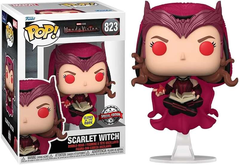 Funko Pop Marvel Wandavision Scarlet Witch Ed. Glows In The Dark - Figura De Vinilo - Altura 9Cm Aprox.