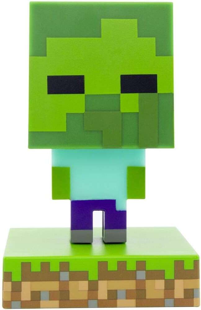 Paladone Minecraft Icon Lampara Minecraft Zombie - Plastico Bdp - Alimentacion Con Pilas - Tamaño 11Cm De Altura