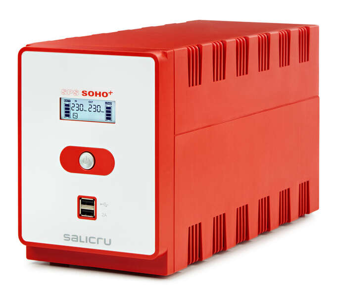 Salicru Sps 1200 Soho+ Sistema De Alimentacion Ininterrumpida - Sai/Ups - De 1200 Va Line-Interactive - Doble Cargador Usb - Color Rojo