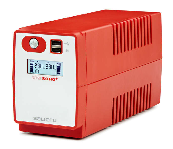 Salicru Sps 500 Soho+ Sistema De Alimentacion Ininterrumpida - Sai/Ups - 500 Va - Line-Interactive - Doble Cargador Usb - Color Rojo