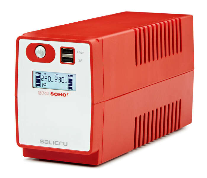 Salicru Sps 850 Soho+ Iec Sistema De Alimentacion Ininterrumpida - Sai/Ups - 850 Va - Line-Interactive - Doble Cargador Usb - Tipo De Tomas Iec - Color Rojo