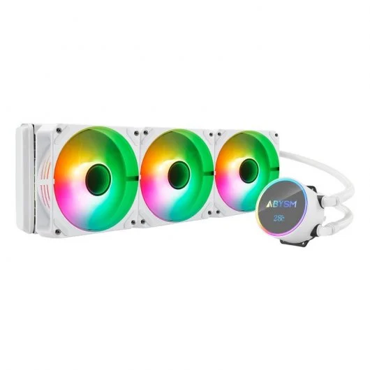 Abysm Artic White 360 Argb Kit De Refrigeracion Liquida - 3 Ventiladores De 120Mm - Iluminacion Argb - Bomba 2500Rpm - Tubos De 380Mm - Color Blanco