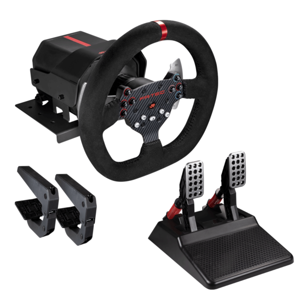 Fr-Tec Volante Con Force Feedback Force Racing Wheel - Tecnologia Forcesense - Aro De 26.5Cm De Diametro - Pedales Regulables - Color Negro