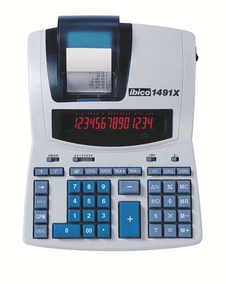 Ibico 1491X Calculadora Profesional Termica 14 Digitos - Pantalla Lcd 2 Colores - Impresion En Negro - Velocidad 10 Lineas Por Segundo