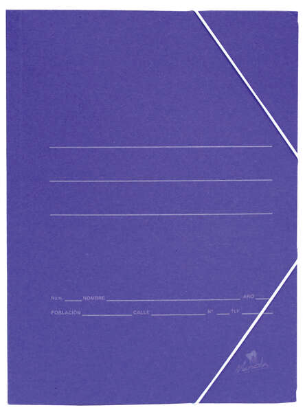 Mariola Carpeta De Carton Sencilla Folio 500Gr/M2 - Medidas 34X25X1Cm - Cierre Con Goma Elastica - Color Azul Mate
