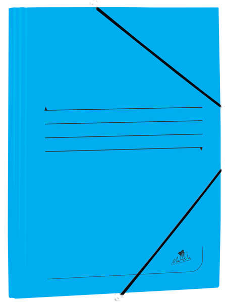 Mariola Carpeta De Carton Estucado Con Solapas Folio 500Gr/M2 - Medidas 34X25X1Cm - Cierre Con Goma Elastica - Color Azul