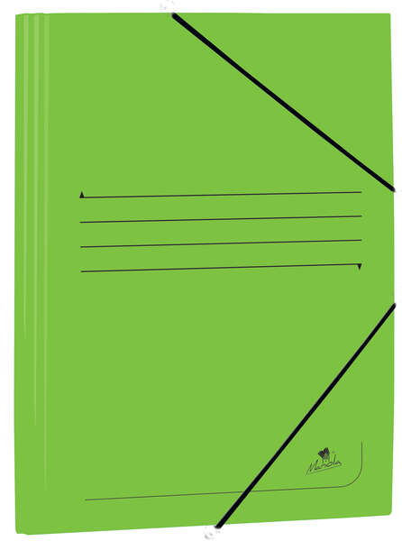 Mariola Carpeta De Carton Estucado Con Solapas Folio 500Gr/M2 - Medidas 34X25X1Cm - Cierre Con Goma Elastica - Color Verde