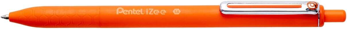 Pentel Izee Boligrafo De Bola Retractil - Punta 0.7Mm - Trazo 0.35Mm - Clip De Metal - Color Naranja