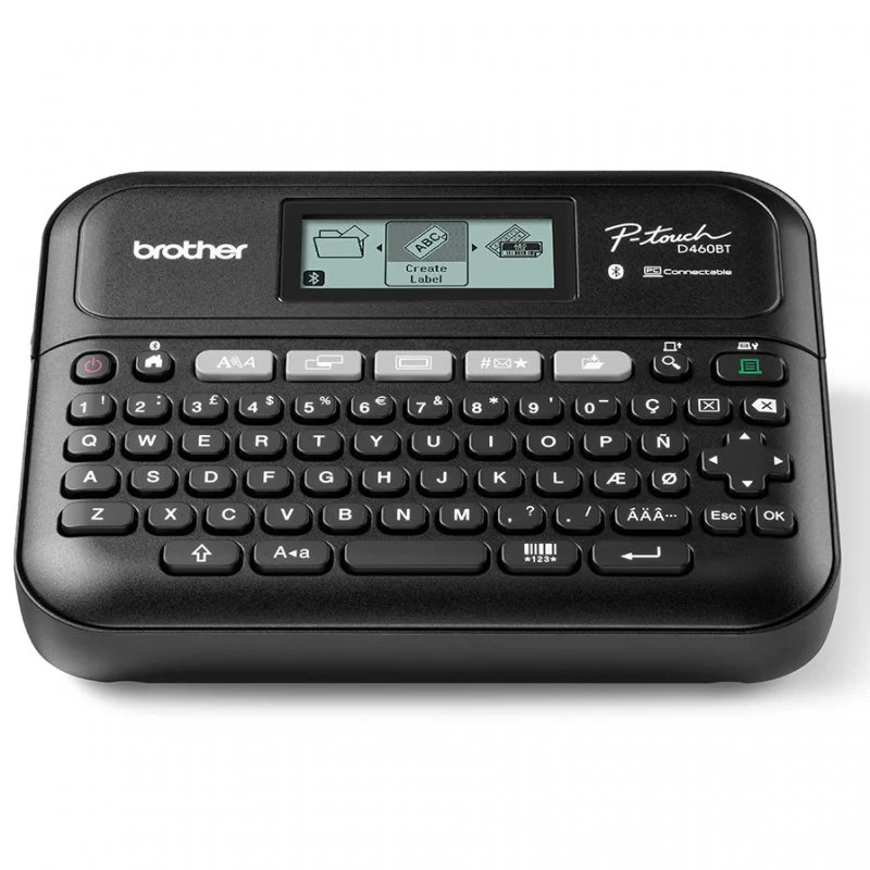Brother P-Touch D460Bt Rotuladora Electronica - Pantalla Lcd - Ancho Max. De Cinta 18Mm - Bluetooth, Usb - Color Negro