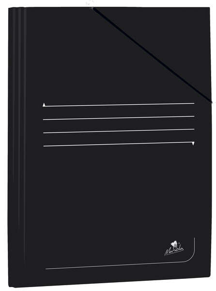 Mariola Carpeta De Carton Plastificado Folio 500Gr/M2 - Medidas 34X25Cm - Cierre Con Goma Elastica - Color Negro