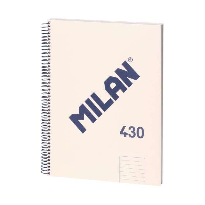 Milan Serie 1918 Cuaderno Espiral Formato A4 Pautado 7Mm - 80 Hojas De 95 Gr/M2 - Microperforado, 4 Taladros - Color Beige