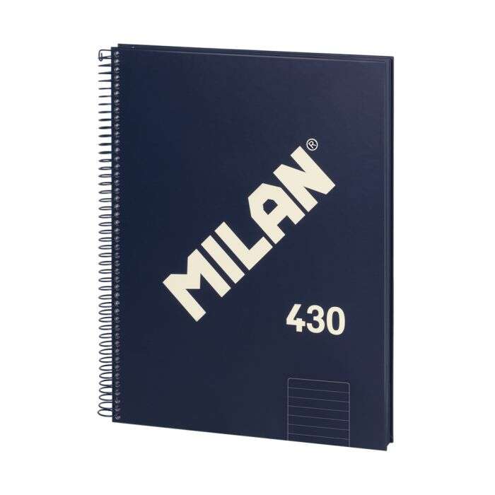 Milan Serie 1918 Cuaderno Espiral Formato A4 Pautado 7Mm - 80 Hojas De 95 Gr/M2 - Microperforado, 4 Taladros - Color Azul Oscuro