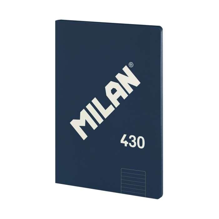 Milan Serie 1918 Libreta Encolada Formato A4 Pautado 7Mm - 48 Hojas De 95 Gr/M2 - Microperforado - Tapa Blanda - Color Azul Oscuro