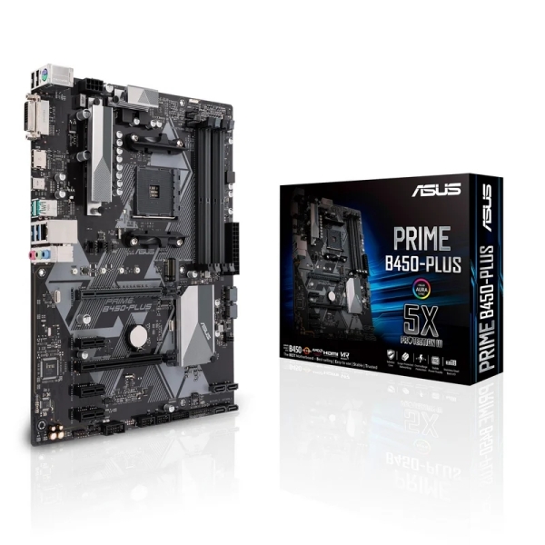 Asus Prime B450 Plus Placa Base Amd M.2, Dvi/D, Sata Iii, Gigabit Ethernet, Usb-A 2.0, 3.0, Usb-C