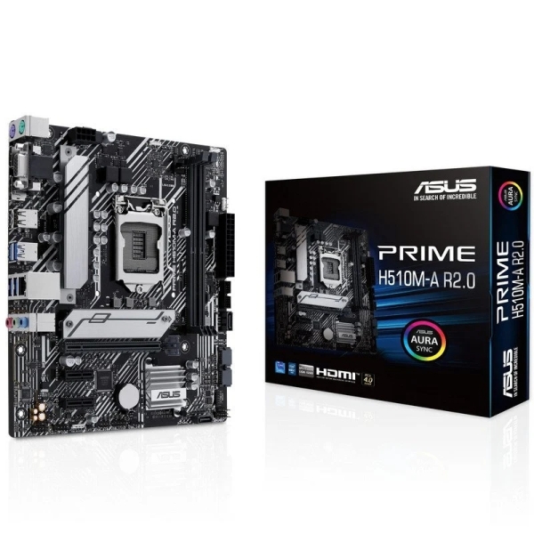 Asus Prime H510M-A R2.0 Placa Base Intel 1200 2X Ddr4 - Hdmi, Vga, Pcie 3.0, 4X Sata Iii, Rj-45, Usb 2.0/3.2, Microatx