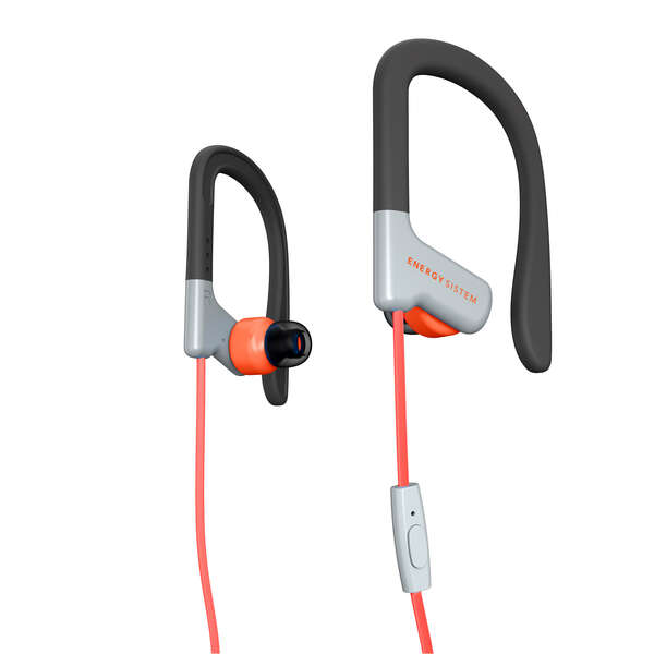 Energy Sistem Auriculares Sport 1 Microfono - Ajuste Seguro - Resistente Al Sudor - Control De Conversacion - Microfono - Color Rojo