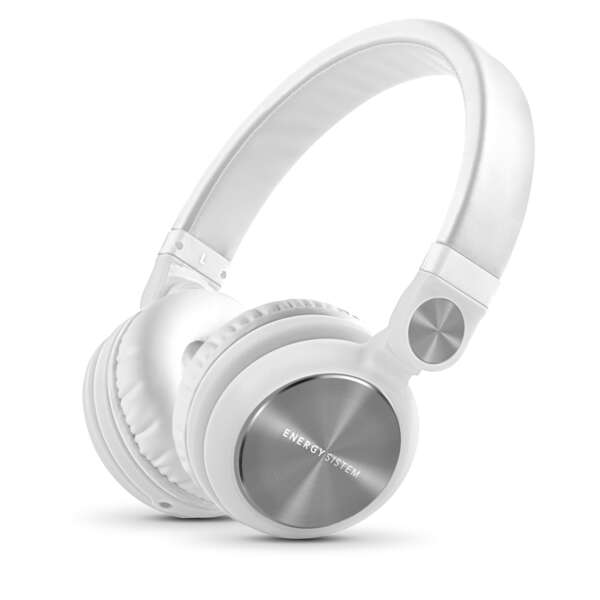 Energy Sistem Auriculares Dj2 Microfono - Orejeras Abatibles - Control De Conversacion - Plegable - Color Blanco