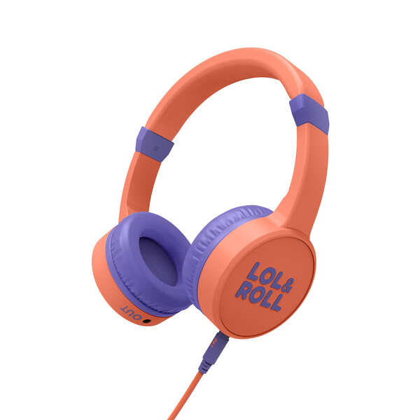 Energy Sistem Lol&Roll Pop Kids Auriculares - Compartir Musica - Cordon Desmontable - 85 Db Limite De Volumen - Microfono - Color Naranja