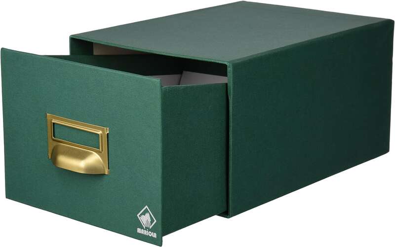 Mariola Fichero Carton Forrado En Geltex Nº3 Para 500 Fichas - Medidas 180X125X250Mm - Resistente Y Duradero - Color Verde