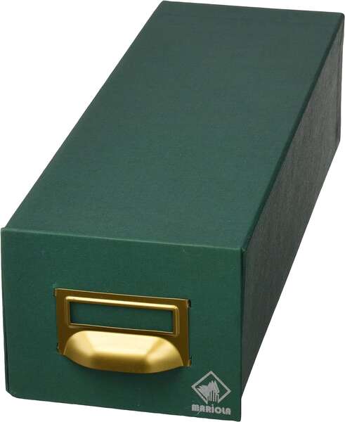 Mariola Fichero Carton Forrado En Geltex Nº1 Para 1000 Fichas - Medidas 125X95X350Mm - Resistente Y Duradero - Color Verde