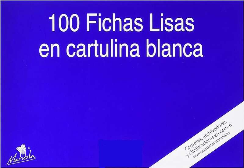 Mariola Pack De 100 Fichas Lisas Nº4 Para Fichero - Medidas 200X120Mm - Color Blanco