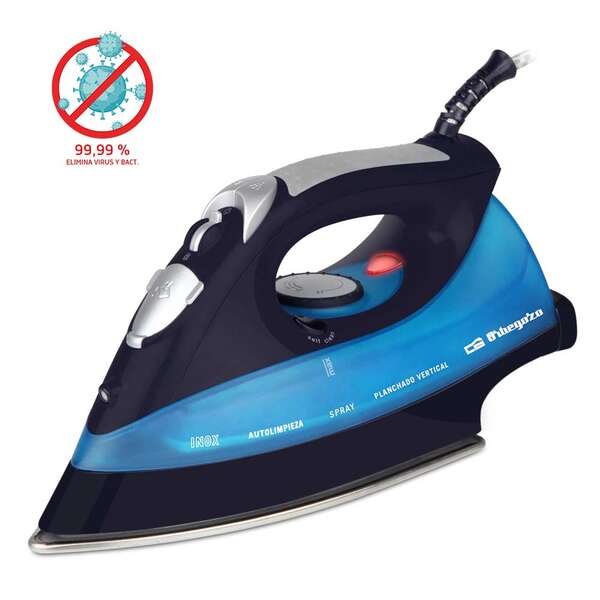 Orbegozo Sv 2680 Plancha De Vapor Profesional - Potente Sistema De Vapor - Suela De Acero Inoxidable - Funcion Auto-Limpieza - Regulador De Temperatura - Cable Pivotante 360°