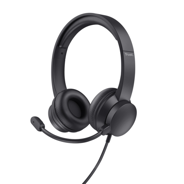 Trust Auriculares Ayda Para Pc - Diadema Ajustable - Mando De Volumen Supraaural - Microfono Plegable - Conexion De Audio De 3.5 Mm - Sensibilidad Del Microfono 95Db