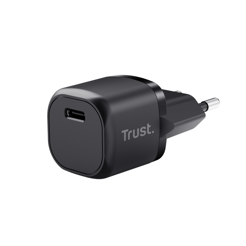 Trust Cargador Usb-C 20W Ultrarreducido - Potente Salida De 20W - Compatible Con Carga Pd Y Pps - Protecciones Contra Sobrecarga Y Cortocircuito