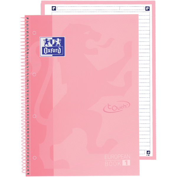 Oxford School Touch Europeanbook 1 A4+ Tapa Extradura - 80 Hojas - Tapa Con Diseño Flamingo Pastel