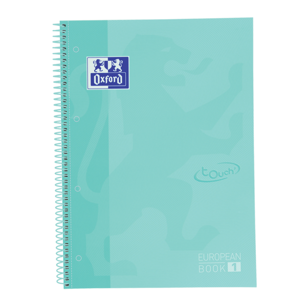 Oxford School Touch Europeanbook 1 A4+ Tapa Extradura - Cuaderno Con Tapa Dura - 80 Hojas 5X5 - Diseño Ice Mint Pastel