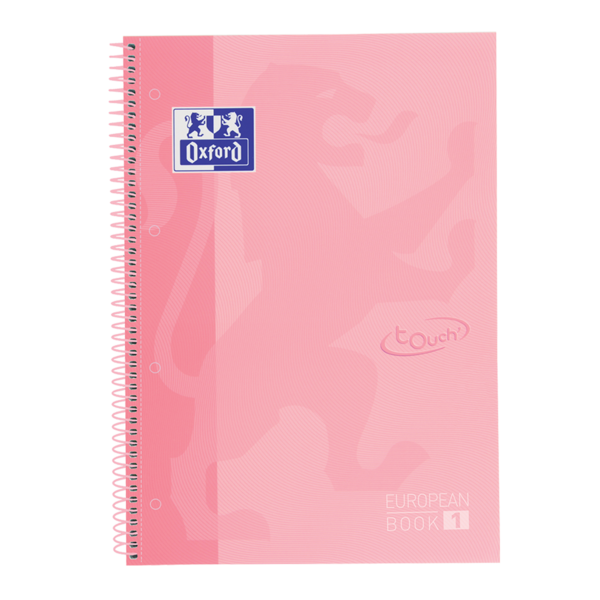 Oxford School Touch Europeanbook 1 A4+ Tapa Extradura - Cuaderno Con Tapa Resistente - 80 Hojas De Papel De Alta Calidad - Diseño Flamingo Pastel