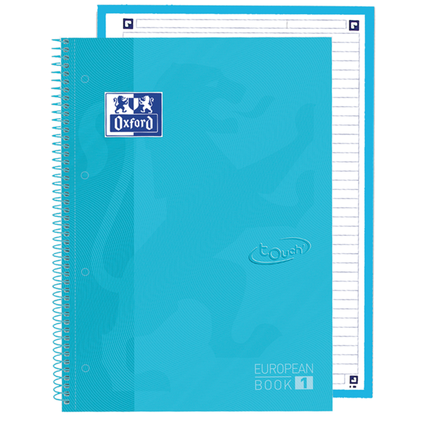 Oxford School Touch Europeanbook 1 A4+ Tapa Extradura - Tamaño A4+ - Tapa Resistente - 80 Hojas - Color Azul Pastel