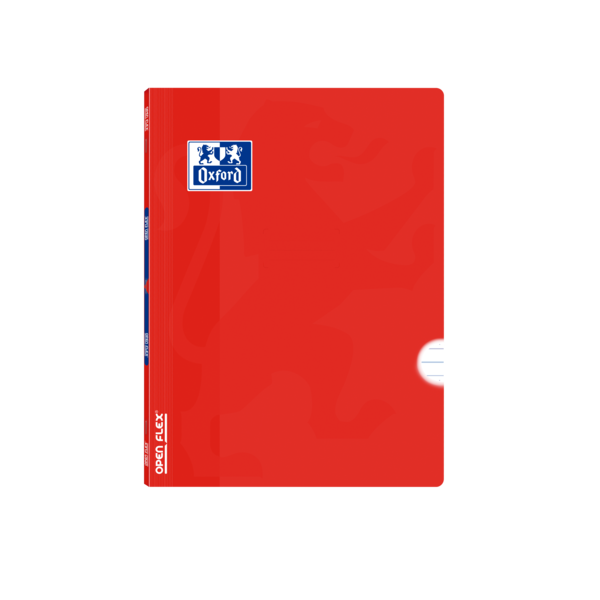Oxford School Classic Openflex A5+ Libreta Grapada - Tapa De Plastico Resistente - 1 Linea Con Margen - 48 Hojas De Papel De Alta Calidad - Color Rojo
