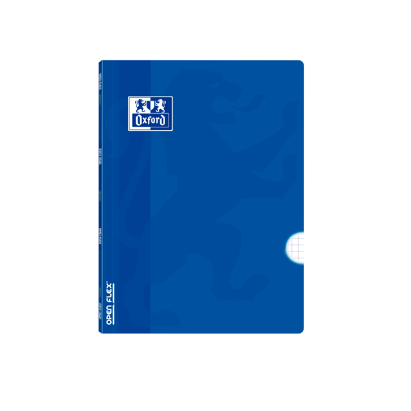 Oxford School Classic Openflex A5+ Libreta Grapada - Tapa De Plastico Resistente - 48 Hojas Con Margen - Cuadricula 4X4 - Color Azul
