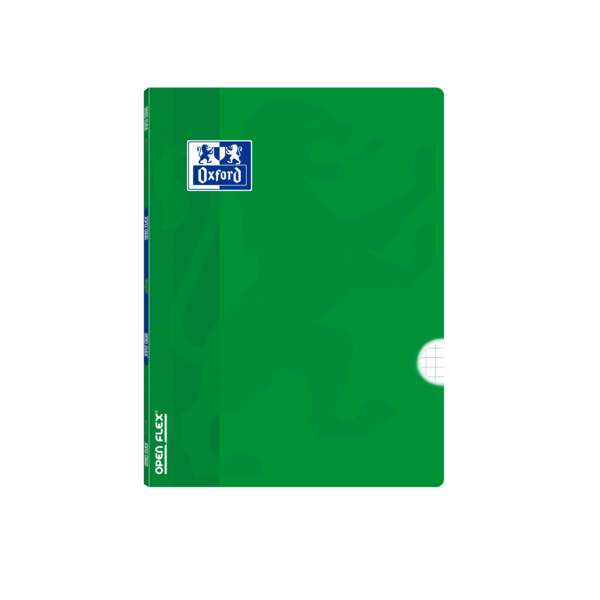 Oxford School Classic Openflex A5+ Libreta Grapada - Tapa De Plastico Resistente - 48 Hojas Con Margen 4X4 - Color Verde - Ideal Para Estudiantes