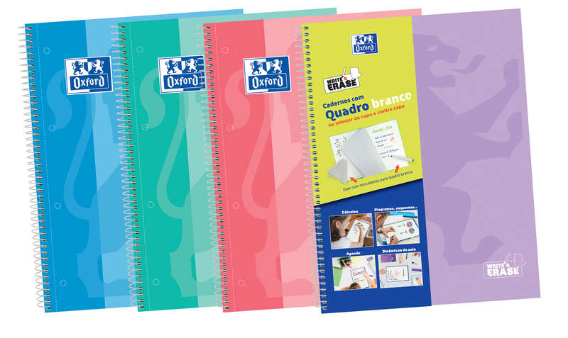 Oxford School Classic Write&Erase A4+ Europeanbook - Tapa Extradura - 1 Linea 2M - 100 Hojas - Colores Surtidos