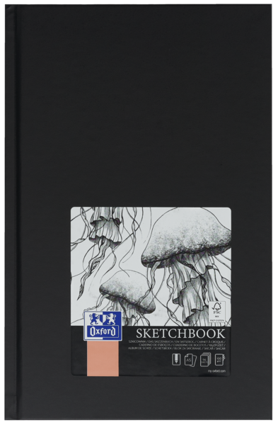 Oxford Artbooks A5 Tapa Extradura Cuaderno Cosido Esbozo - Tamaño A5 - Tapa Dura - Cuaderno Cosido - 96 Hojas De 100Gr - Color Negro