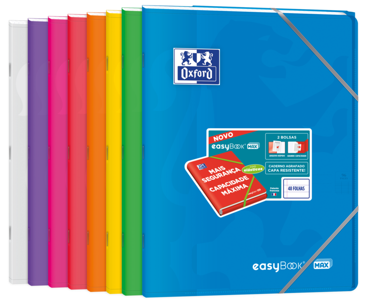 Oxford Easybook Max A4 Libreta Grapada - Tapa De Plastico Resistente - 1 Linea Con 2 Margenes - 48 Hojas De Papel De Alta Calidad