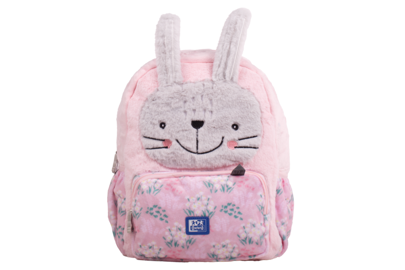 Oxford Kids Mochila Infantil 8.5L Tacto Suave Peluche - Diseño De Conejo Bunbun - Ideal Para Niños Pequeños - Espaciosa Y Comoda - Colores Surtidos